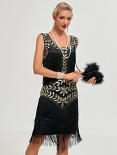Plus Size 1920's Sequins Fringed Summer Party Great Gatsby Womens Flapper Dress