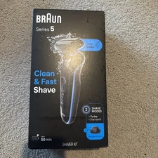 NEW Braun Series 5 Clean & Fast Cordless Electric Shaver Kit Easy Clean 2 Modes