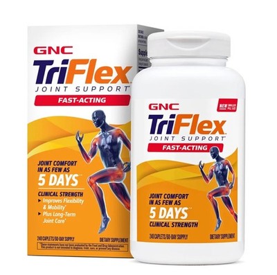 GNC TriFlex Joint Support Fast-Acting Cartilage Healthy Comfort 240 Caplets NEW