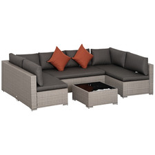 Image of Outsunny 4 PCS Patio PE Rattan Wicker Sofa Conservatory Outdoor Furniture Set