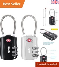 Lightweight TSA Luggage Locks - 3-Digit Security Padlocks for Travelers - 2 Pack