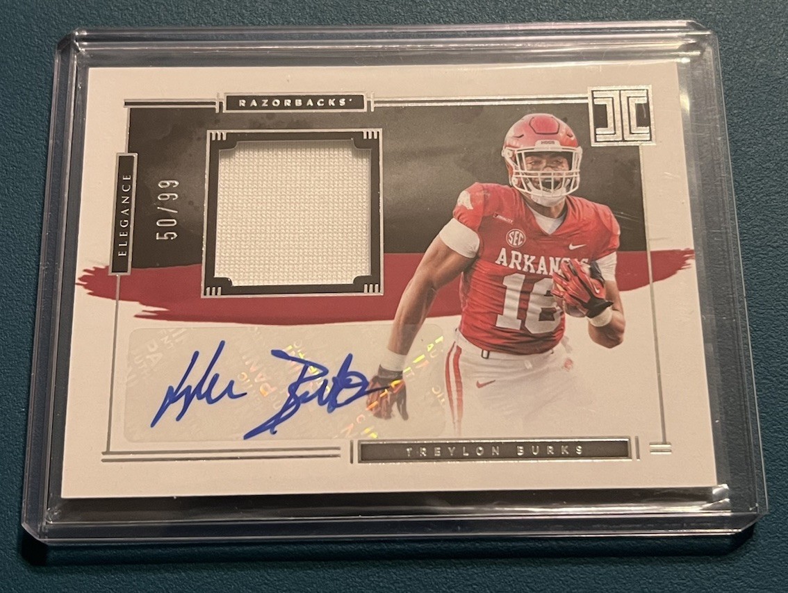 Treylon Burks Panini Chronicles Draft Picks Impeccable Elegance Jersey Autograph #IMTBU Base