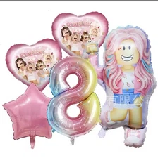 Set 5pcs Gaming Age Number Kids Gaming Helium Balloon Foil Party Decoration