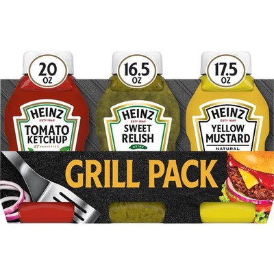 Complete Grill Condiment Kit: Ketchup, Sweet Relish, Yellow Mustard 3-Pack