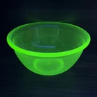 Hazel Atlas Green Vaseline Uranium Mixing Bowl 9" Vintage Depression Era UV Glow