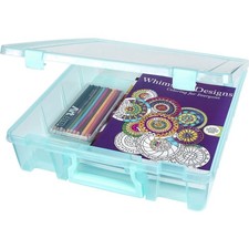 6955AA Super Satchel Craft Organizer - Aqua, Lightweight  Portable Storage Case