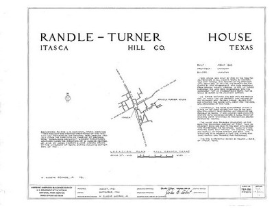 Photo:Itasca Texas 1900s Randle-Turner House HABS Historic House Map Plan