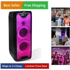 Gemini Bluetooth Party Speaker 800W with LED Lights, Dual 6.5  Woofers, Mic ...