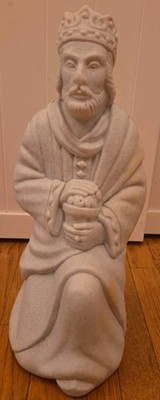 Vintage Nativity Wiseman  Blow Mold 17'' Light Gray / Marble 