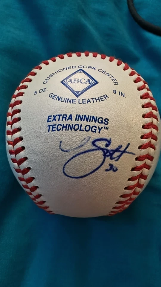 Baltimore Orioles 2009 entrenamiento de primavera firmado béisbol (Scott, Ray, Wiggington) Foto 3 de 4