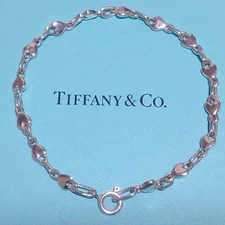 TIFFANY & Co. Oval Bracelet Silver 925 Puff Heart Oval Link Bracelet from Japan