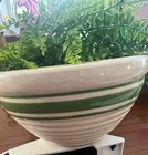 Green stripe Beehive Vintage  Round Bowl 6.5 inches