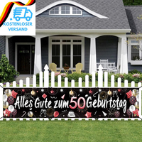 Banner 50 Geburtstag Mann Frau Deko, 50 Geburtstag Deko Girlande Rot, Geburtstag