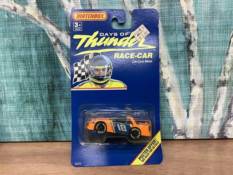 1990 Vintage Matchbox NASCAR Days of Thunder #18 Diecast Car DAMAGED PACKAGE - Image 2 of 3