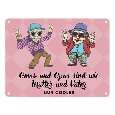 Omas und Opas sind wie Mütter und Väter nur cooler Metallschild in 15x20 cm