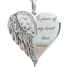 Heart Shape Angel Wing Necklace Chain Pendant Christmas Present Women Girls Gift