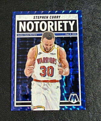 Panini 2024-25 Mosaic Stephen Curry Notoriety Blue Mosaic Prizm /199 #8
