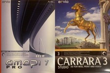 RARE - SUITE LOGICIELS 3D EOVIA - AMAPI 7 Pro et CARRARA 3 Studio - 2003 - TBE