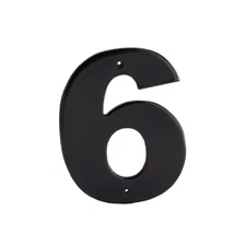 8-Inch Helvetica Font Individual House Number 6 Modern Address Plaque Decor
