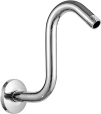 Shower Head Extension Arm 8 In, S Shaped Shower Arm Chrome Finish