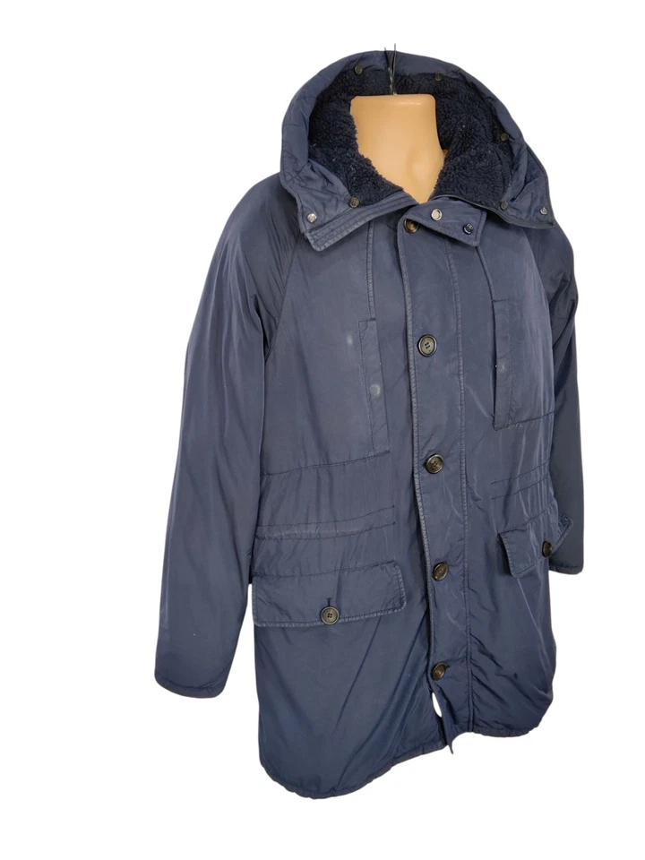 ARMANI JEANS MEDIUM NAVY COAT JACKET DOWN PADDED PUFFER CASUAL ZIP UP MENS EUR50 - Image 2 of 4