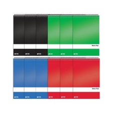 Better Office Steno Pad, 6" x 9", Gregg Ruled, Assorted Colors, 80 Sheets/Pad...