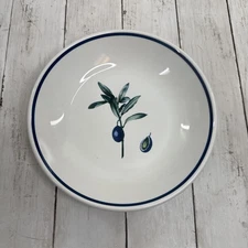 Italian Pasta Plate, By Over and Back, olive pattern. made in Italy 9.5x2 inch