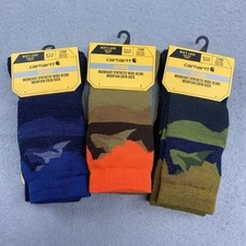 Carhartt Socks Mens 9-11.5 Mountain Crew Sock Wool Blend Outdoors SC9592-M