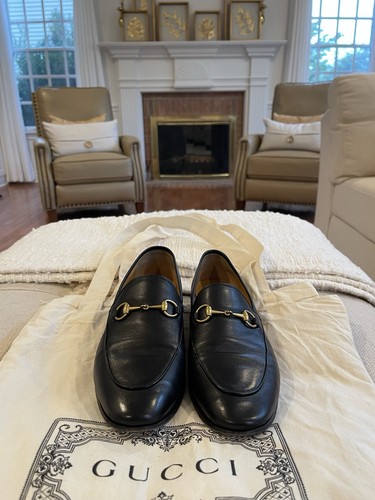 Gucci Leather Jordaan Horsebit Loafers Size 39.5