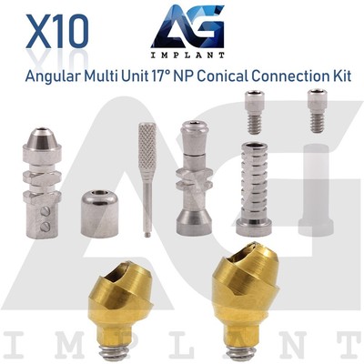 10 Angular Multi Unit 1.6 Prosthetic 17° Conical Connection NP Kit With Screw