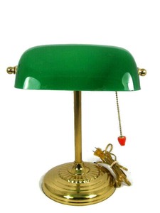 Pacific Trends Comfort Series Brass Banker S Desk Lamp Green Glass