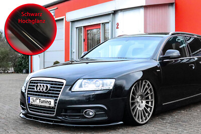Spoilerschwert Frontspoiler V2 ABS für Audi A6 4F S-Line Facelift schwarz glanz