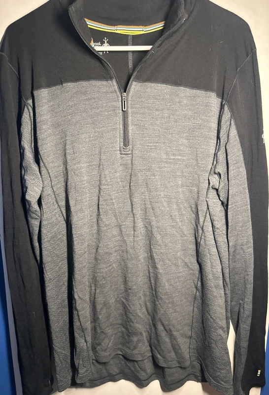 smartwool quarter zip merino wool holes sweater