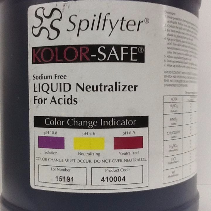 Spilfyter 410004 Liquid Chemical / Acid Neutralizer 1 Gal. Kolor-Safe ...