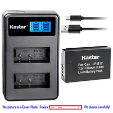 Kastar Battery LCD Dual Charger for Canon LP-E17 LC-E17  Canon EOS 8000D Camera