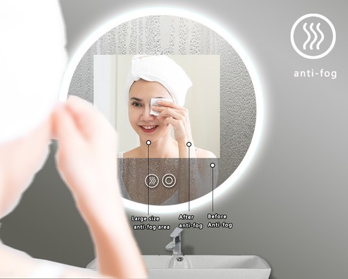 LED Bathroom Mirror Vanity Mirror, Anti-Fog Dimmable Front Lighted Makeup Mirror - Picture 12 of 66