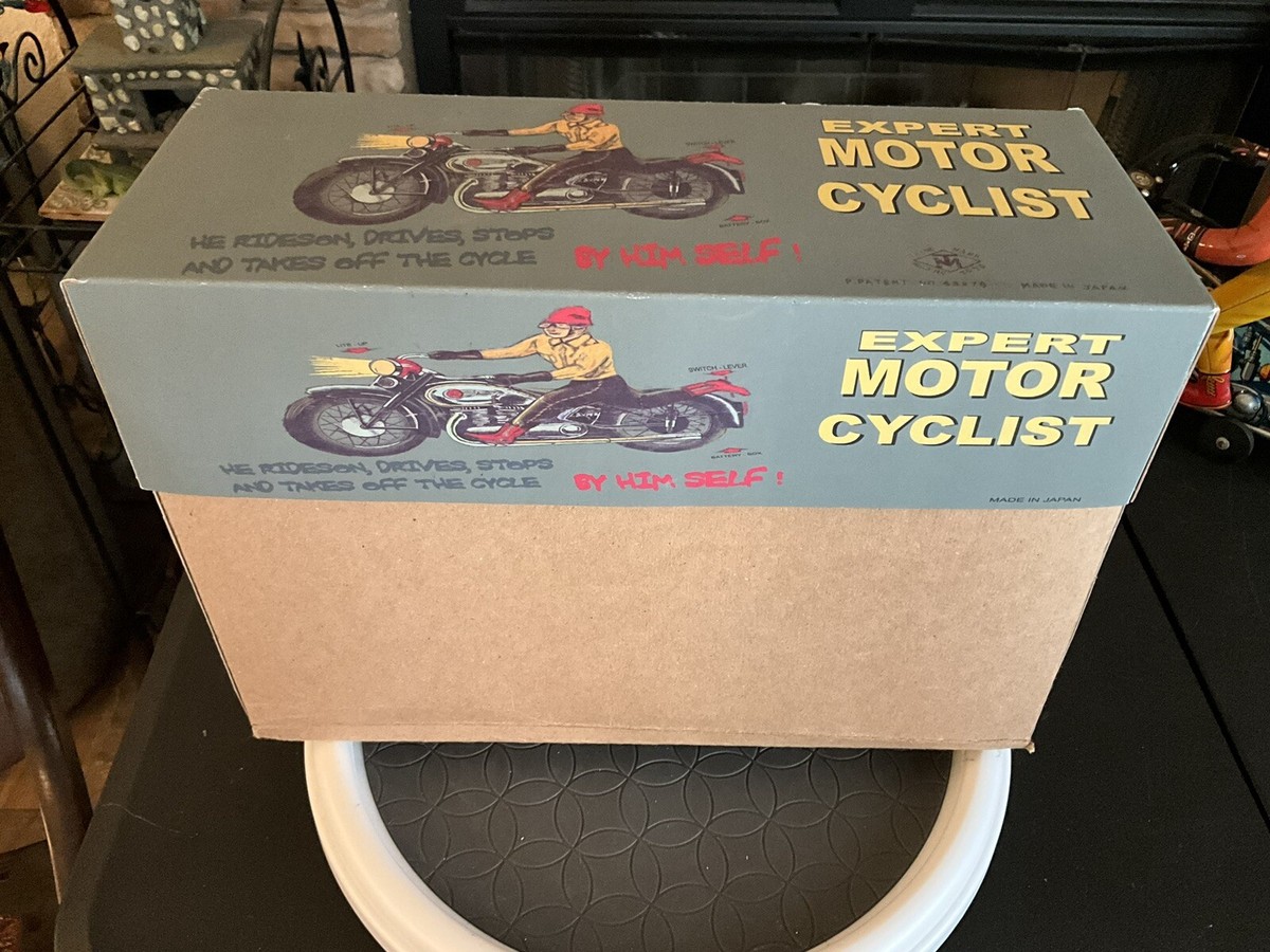 Modern Toys Tin Battery Operated Expert Motor Cyclist Japan Modern Toys Tin Battery Operated Expert Motor Cyclist Japan