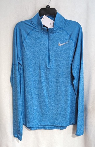 Nike Men's Blue Reflective Element Dri-Fit Half Zip Running Top (AH8973-435) M