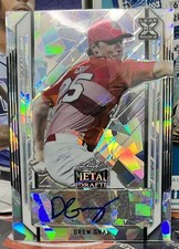 2021 Leaf Metal Draft Baseball Drew Gray #BA-DG1 Silver Cracked Ice Auto - Cubs