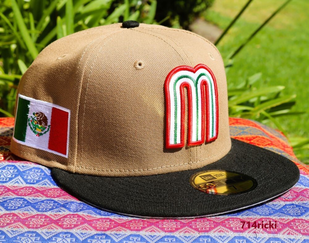 Tan Mexico Hat Mexico New Era 59Fifty WBC 2-Tone Tan/Black Fitted Hat  main image 4