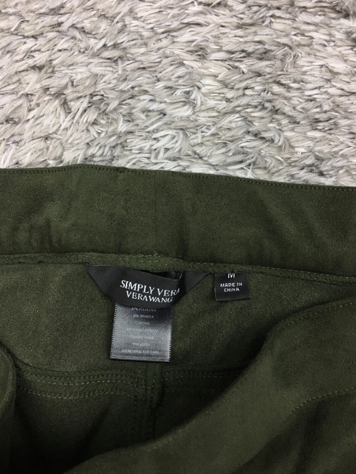Leggings elásticos de gamuza Simply Vera Wang para mujer talla mediana verde Foto 4 de 4