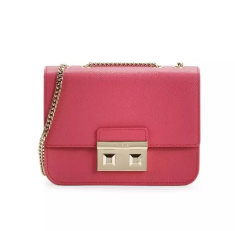 Furla Bella Mini Chain Crossbody Saffiano Leather Bag in Freesia