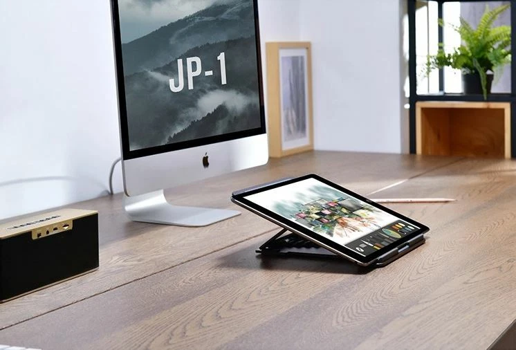 TIAM Laptop Stand, Adjustable Aluminium Ergonomic Flexible Folding laptop stand - Image 2 of 4