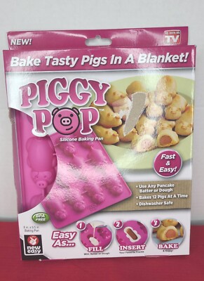 Ontel Piggy Pop 1 Count Pigs In A Blanket Baking Mold Dishwasher Safe New