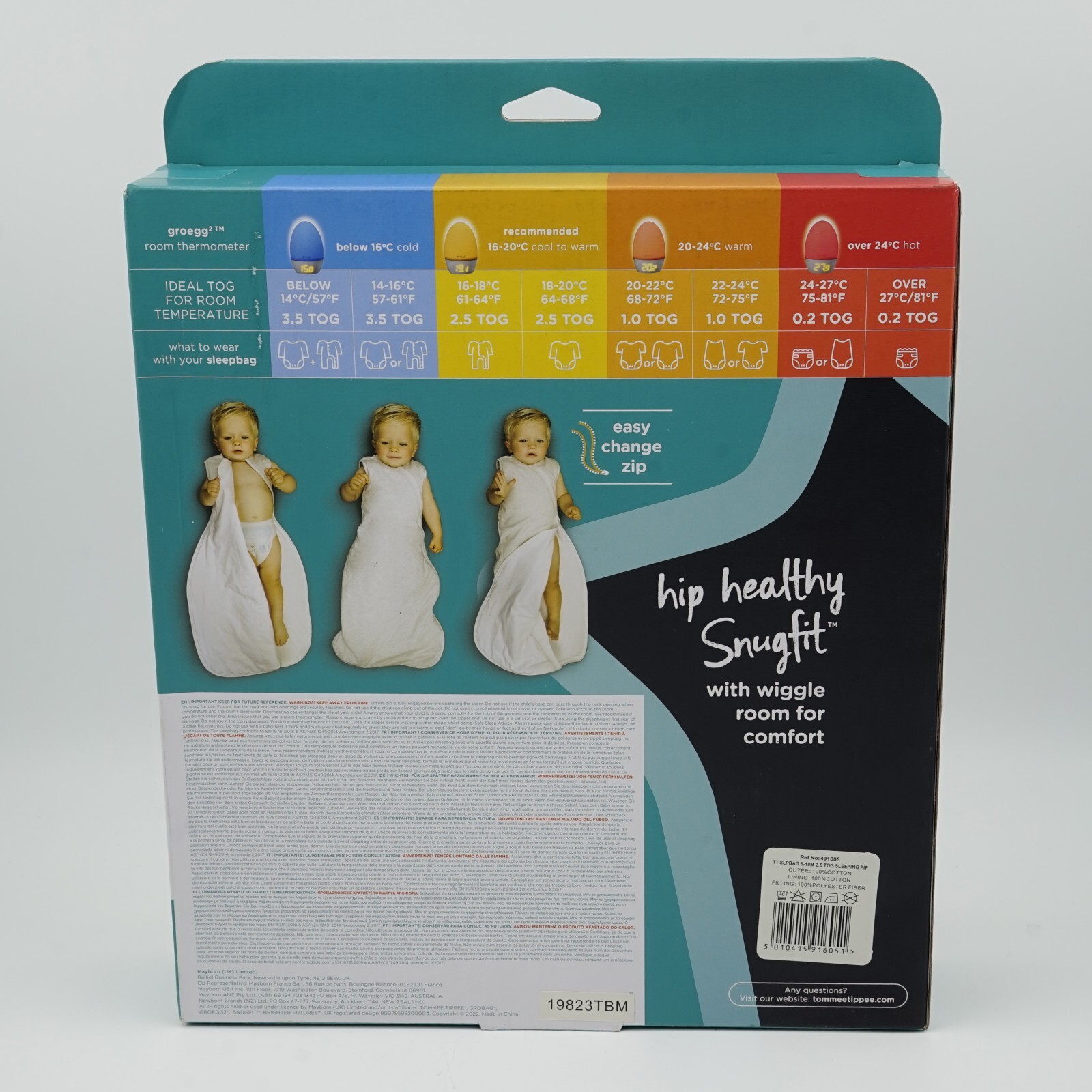 Tommee Tippee Sleepbag Baby Grow Bag Sleep Sack 2.5Tog 618M 6686cm