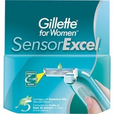 Pack 5 Lames GILLETTE SENSOR EXCEL For Women Pour Elle Lot Rasoir Femme VINTAGE