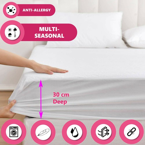 WATERPROOF Mattress Protector Extra Deep Matress Topper Fitted Bed Sheet Covers - Picture 11 of 44