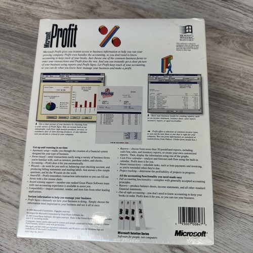 Rare SEALED Microsoft Profit Business Management Accounting Software DOS Windows - Picture 2 of 4