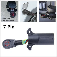 7 Pin Blade Trailer Light Wiring Circuit Tester Round Adapter Plug For RV Boats