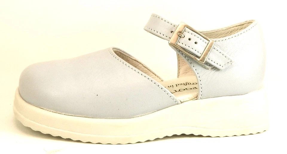 DE OSU/FARO - España - Zapatos de vestir de cuero azul periwinkle para niñas -Europeos -Talla 7 Foto 2 de 4